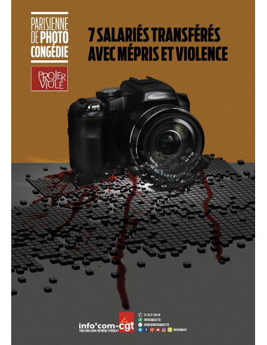 7 salariés transférés avec mépris et violence (affiche par Info Com CGT n°141)