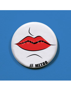Badge Me Too (metoo) lèvres cousues