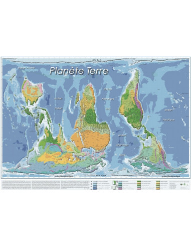 Planisphère révolutionnaire, inversé(e) et renversante, et carte des peuples