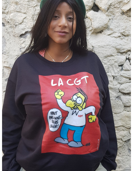 Pull over sweat CGT Charb Info'Com