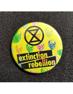 Badge Extinction Rebellion (XR) têtes de mort