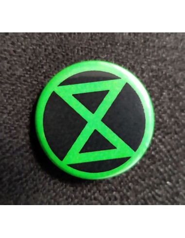 Badge Extinction Rebellion vert et noir