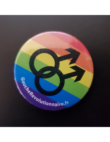 Badge LGBT+ deux hommes