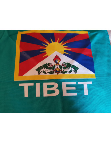 Sac bleu turquoise tote bag pour les courses Free Tibet