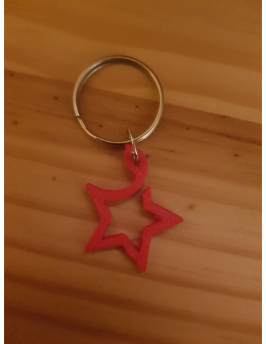 Porte-clés étoile rouge et flamme de l'espoir (PCF)