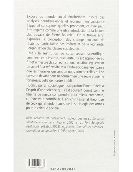 Introduction à une sociologie critique. Lire Pierre Bourdieu (Alain Accardo)