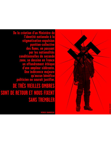 De très vieilles ombres sont de retour et nous fixent (autocollant antifasciste)